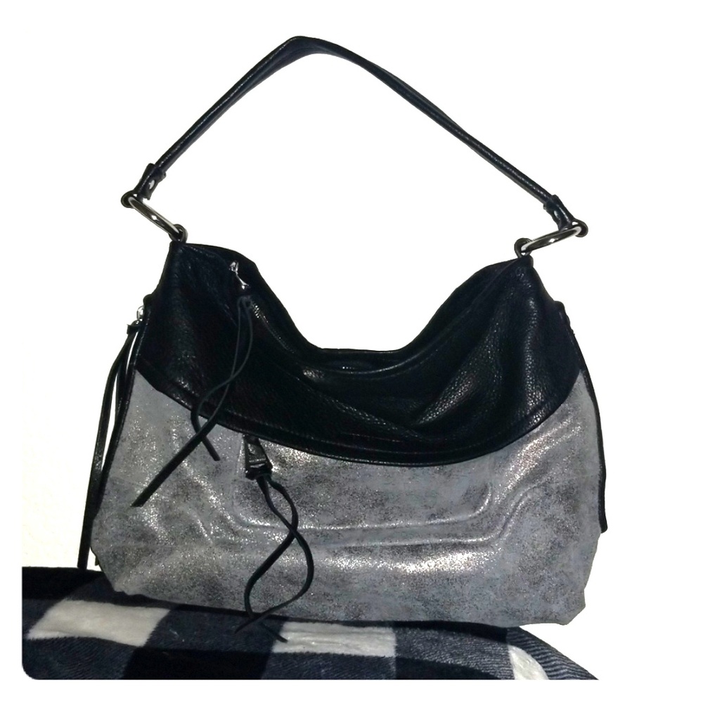 Aimee Kestenberg Camilla Black Silver Leather Bag